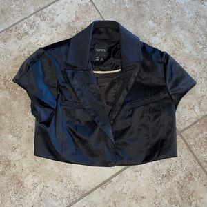 XOXO Black Cropped Satin Jacket Size Small